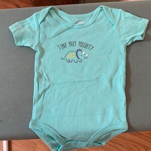Tiny But Mighty Turquoise Baby One-Piece Bodysuit